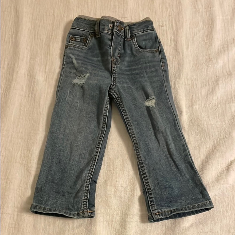 Levi's Blue Bootcut Jeans with Distressed Details